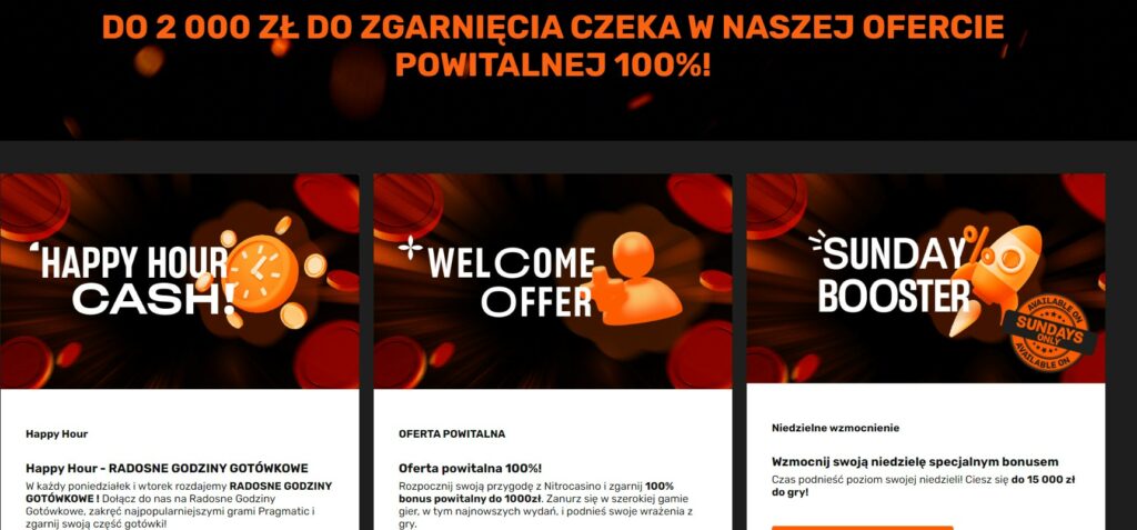 Nowe bonusy w kasynie Nitro Casino 2024 